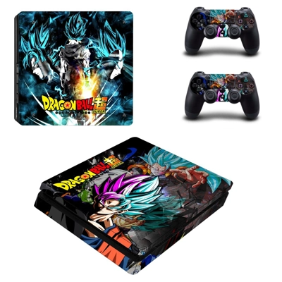 Dragon Ball Super decal skin for PS4 Slim Console and two controllers