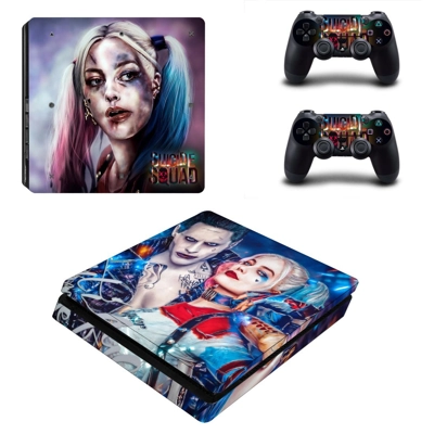 Harley Quinn decal skin for PS4 Slim Console and two controllers