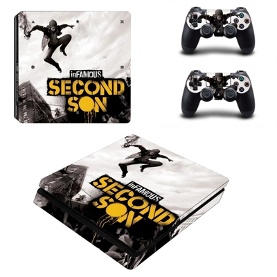Second Son decal skin for PS4 Slim Console and two controllers