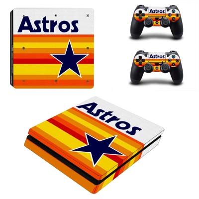Houston Astros decal skin for PS4 Slim Console and two con.. Houston Astros decal skin for PS4 Slim Console and two con..