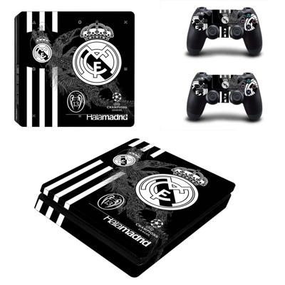 Real Madrid decal skin for PS4 Slim Console and two contro.. Real Madrid decal skin for PS4 Slim Console and two contro..