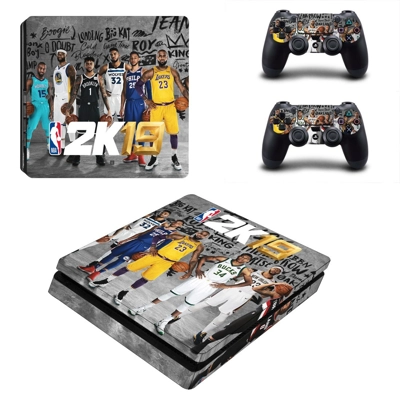 NBA 2K19 decal skin for PS4 Slim Console and two controllers NBA 2K19 decal skin for PS4 Slim Console and two controllers