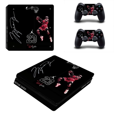 Jordan 23 decal skin for PS4 Slim Console and two controllers