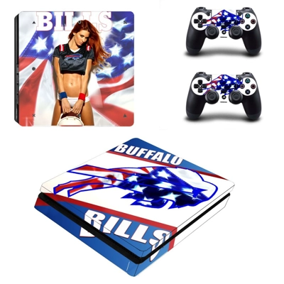 Buffalo Bills decal skin for PS4 Slim Console and two controllers