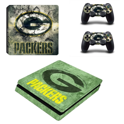 Green bay packers decal skin for PS4 Slim Console and two controllers