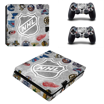Edmonton Oilers decal skin for PS4 Slim Console and two co.. Edmonton Oilers decal skin for PS4 Slim Console and two co..