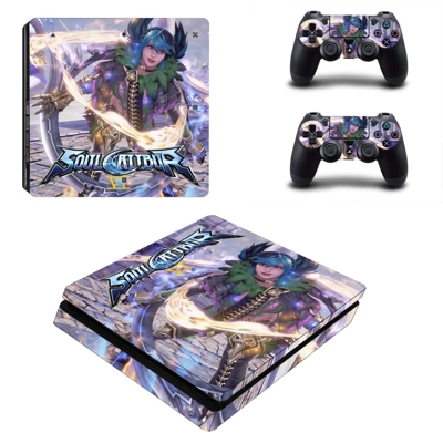 Soulcalibur 6 decal skin for PS4 Slim Console and two controllers