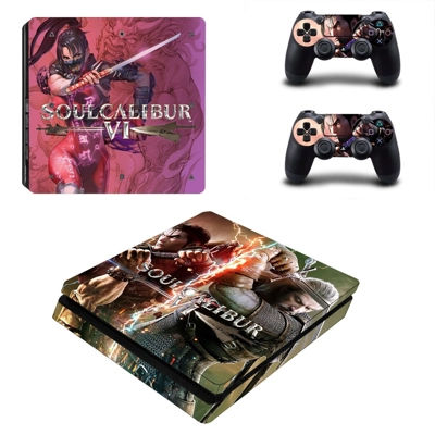 Soulcalibur 6 decal skin for PS4 Slim Console and two cont.. Soulcalibur 6 decal skin for PS4 Slim Console and two cont..