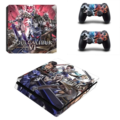 Soulcalibur 6 decal skin for PS4 Slim Console and two controllers