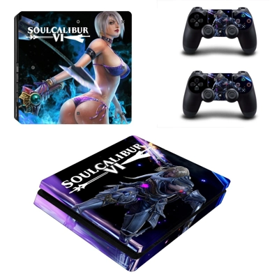 Soulcalibur 6 decal skin for PS4 Slim Console and two controllers