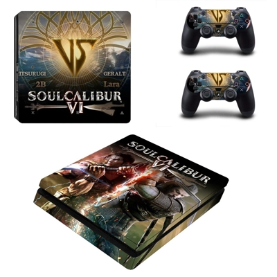 Soulcalibur 6 decal skin for PS4 Slim Console and two cont.. Soulcalibur 6 decal skin for PS4 Slim Console and two cont..