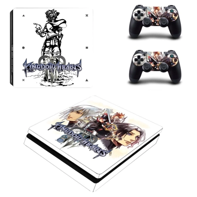 Kingdom Hearts 3 decal skin for PS4 Slim Console and two c.. Kingdom Hearts 3 decal skin for PS4 Slim Console and two c..