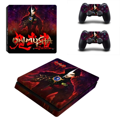 Onimusha decal skin for PS4 Slim Console and two controllers Onimusha decal skin for PS4 Slim Console and two controllers