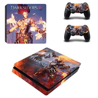 Darksiders 3 decal skin for PS4 Slim Console and two contr.. Darksiders 3 decal skin for PS4 Slim Console and two contr..