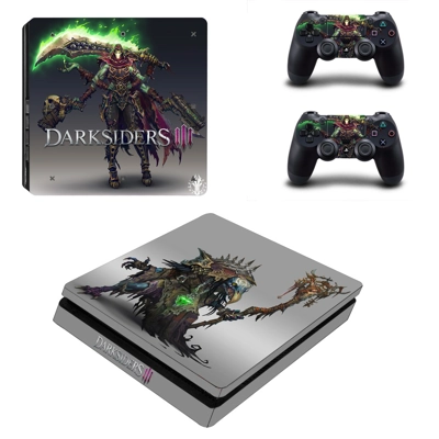 Darksiders 3 decal skin for PS4 Slim Console and two contr.. Darksiders 3 decal skin for PS4 Slim Console and two contr..