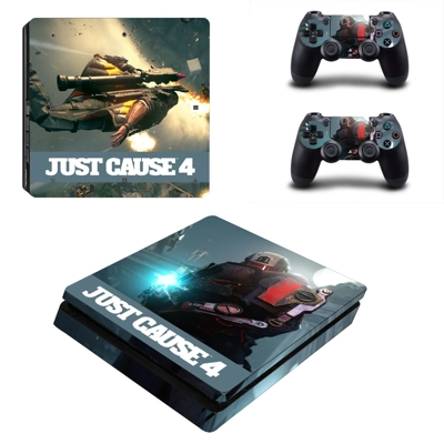 Just Cause 4 decal skin for PS4 Slim Console and two controllers