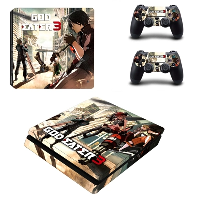 God Eater 3 decal skin for PS4 Slim Console and two controllers
