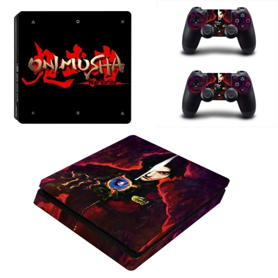 Onimusha decal skin for PS4 Slim Console and two controllers Onimusha decal skin for PS4 Slim Console and two controllers