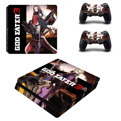 God Eater 3 decal skin for PS4 Slim Console and two contro..