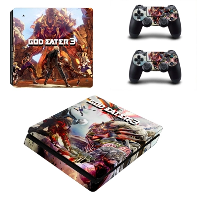 God Eater 3 decal skin for PS4 Slim Console and two controllers