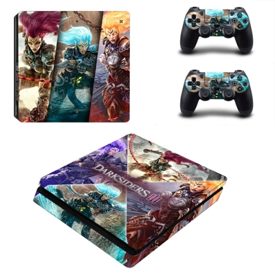 Darksiders 3 decal skin for PS4 Slim Console and two contr.. Darksiders 3 decal skin for PS4 Slim Console and two contr..