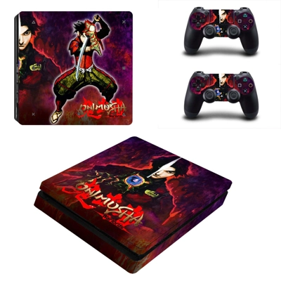 Onimusha decal skin for PS4 Slim Console and two controllers