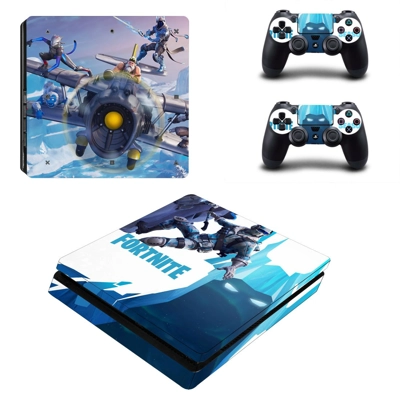 Fortnite decal skin for PS4 Slim Console and two controllers
