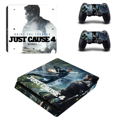 Just Cause 4 decal skin for PS4 Slim Console and two controllers