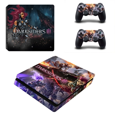 Darksiders 3 decal skin for PS4 Slim Console and two contr.. Darksiders 3 decal skin for PS4 Slim Console and two contr..