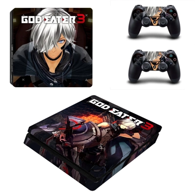 God Eater 3 decal skin for PS4 Slim Console and two controllers