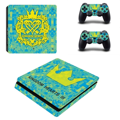 Kingdom Hearts 3 decal skin for PS4 Slim Console and two c.. Kingdom Hearts 3 decal skin for PS4 Slim Console and two c..