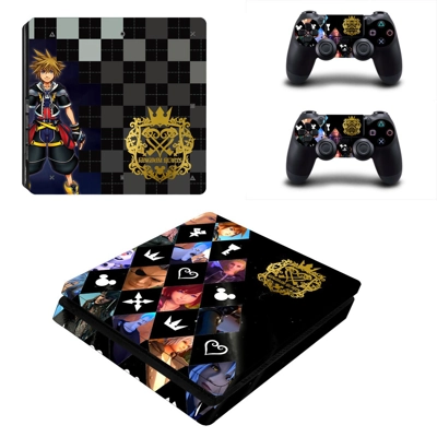 Kingdom Hearts 3 decal skin for PS4 Slim Console and two c.. Kingdom Hearts 3 decal skin for PS4 Slim Console and two c..