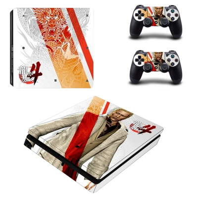 Yakuza 4 decal skin for PS4 Slim Console and two controllers Yakuza 4 decal skin for PS4 Slim Console and two controllers