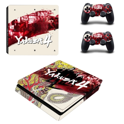 Yakuza 4 decal skin for PS4 Slim Console and two controllers Yakuza 4 decal skin for PS4 Slim Console and two controllers
