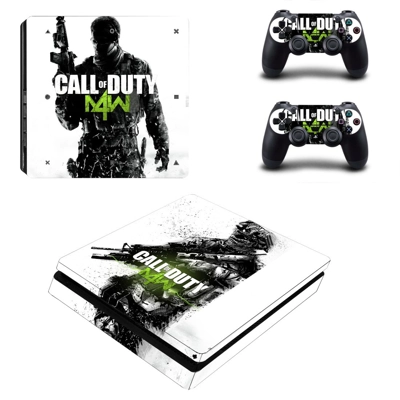 Call of Duty modern warfare decal skin for PS4 Slim Console and two controllers