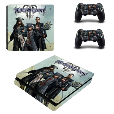 Kingdom Hearts 3 decal skin for PS4 Slim Console and two c.. Kingdom Hearts 3 decal skin for PS4 Slim Console and two c..
