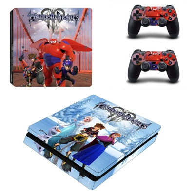 Kingdom Hearts 3 decal skin for PS4 Slim Console and two c..