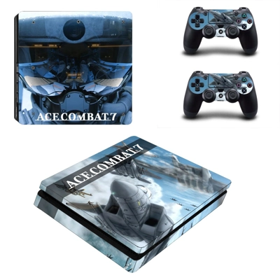 ACE Combat 7 decal skin for PS4 Slim Console and two controllers
