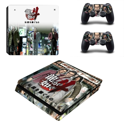 Yakuza 4 decal skin for PS4 Slim Console and two controllers Yakuza 4 decal skin for PS4 Slim Console and two controllers
