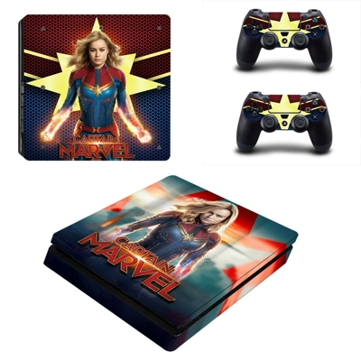 Supergirl decal skin for PS4 Slim Console and two controllers