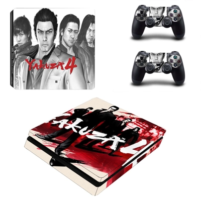 Yakuza 4 decal skin for PS4 Slim Console and two controllers Yakuza 4 decal skin for PS4 Slim Console and two controllers