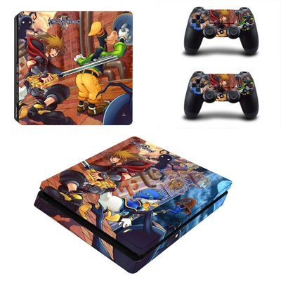 Kingdom Hearts 3 decal skin for PS4 Slim Console and two c.. Kingdom Hearts 3 decal skin for PS4 Slim Console and two c..
