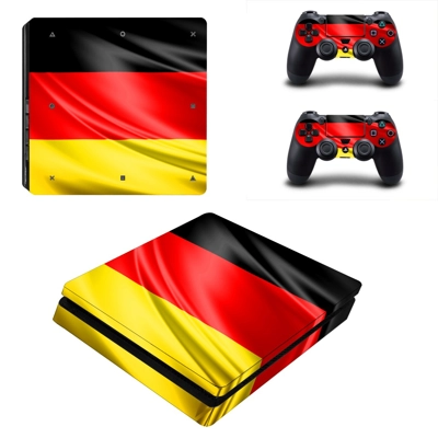 Germany flag decal skin for PS4 Slim Console and two contr.. Germany flag decal skin for PS4 Slim Console and two contr..