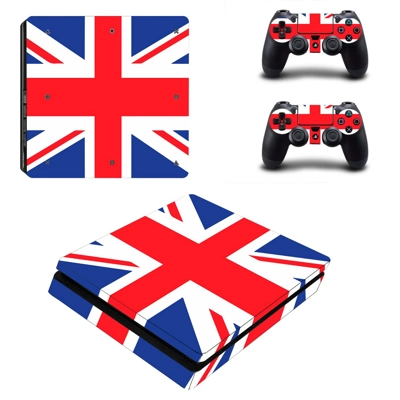 UK Flag decal skin for PS4 Slim Console and two controllers UK Flag decal skin for PS4 Slim Console and two controllers