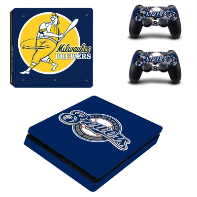 Milwaukee Brewers decal skin for PS4 Slim Console and two .. Milwaukee Brewers decal skin for PS4 Slim Console and two ..