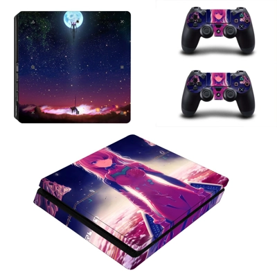 Sword Art Online decal skin for PS4 Slim Console and two c.. Sword Art Online decal skin for PS4 Slim Console and two c..