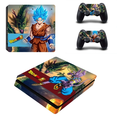 Dragon Ball Super decal skin for PS4 Slim Console and two controllers