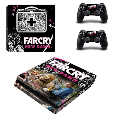 Far Cry New Dawn decal skin for PS4 Slim Console and two c.. Far Cry New Dawn decal skin for PS4 Slim Console and two c..