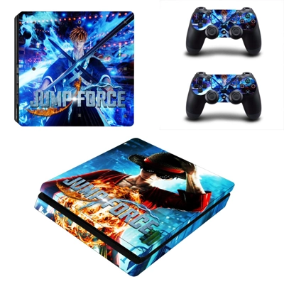 Jump Force decal skin for PS4 Slim Console and two control.. Jump Force decal skin for PS4 Slim Console and two control..