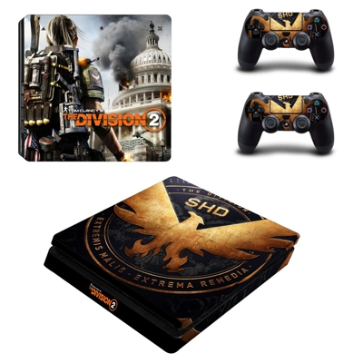 The Division 2 decal skin for PS4 Slim Console and two controllers